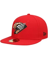 Men's New Era Red Fresno Grizzlies Home Authentic Collection 59FIFTY Fitted Hat