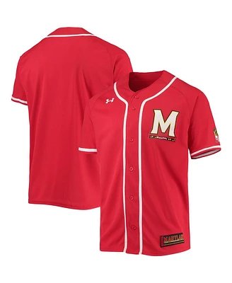 Men's Under Armour Red Maryland Terrapins Replica Baseball Jersey