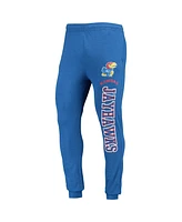 Men's Concepts Sport Royal, Heather Charcoal Kansas Jayhawks Meter Long Sleeve Hoodie T-shirt and Jogger Pajama Set