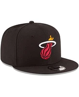 Men's New Era Black Miami Heat Official Team Color 9FIFTY Snapback Hat