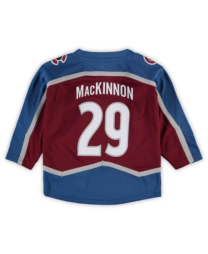 Toddler Boys and Girls Nathan MacKinnon Burgundy Colorado Avalanche Home Replica Player Jersey