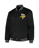 Women's Jh Design Black Minnesota Vikings Plus Full-Snap Jacket