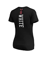 Women's Fanatics Coby White Black Chicago Bulls Playmaker Name and Number V-Neck T-shirt