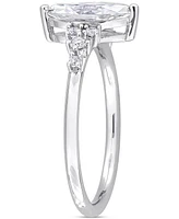 Moissanite (1-1/8 ct. t.w.) Marquise-Cut Engagement Ring Sterling Silver