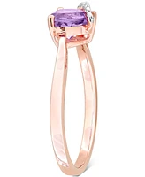 Amethyst (5/8 ct. t.w.) & Diamond Accent Heart Promise Ring 18k Rose Gold Flash-Plated Sterling Silver