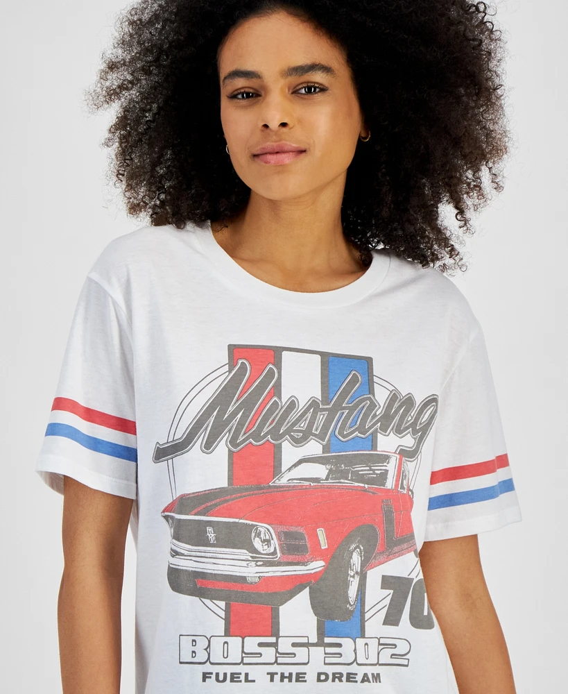 Love Tribe Juniors' Mustang-Graphic Crewneck Short-Sleeve T-Shirt