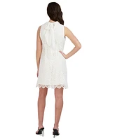 Robbie Bee Women's Mock-Neck Sleeveless Lace Dress