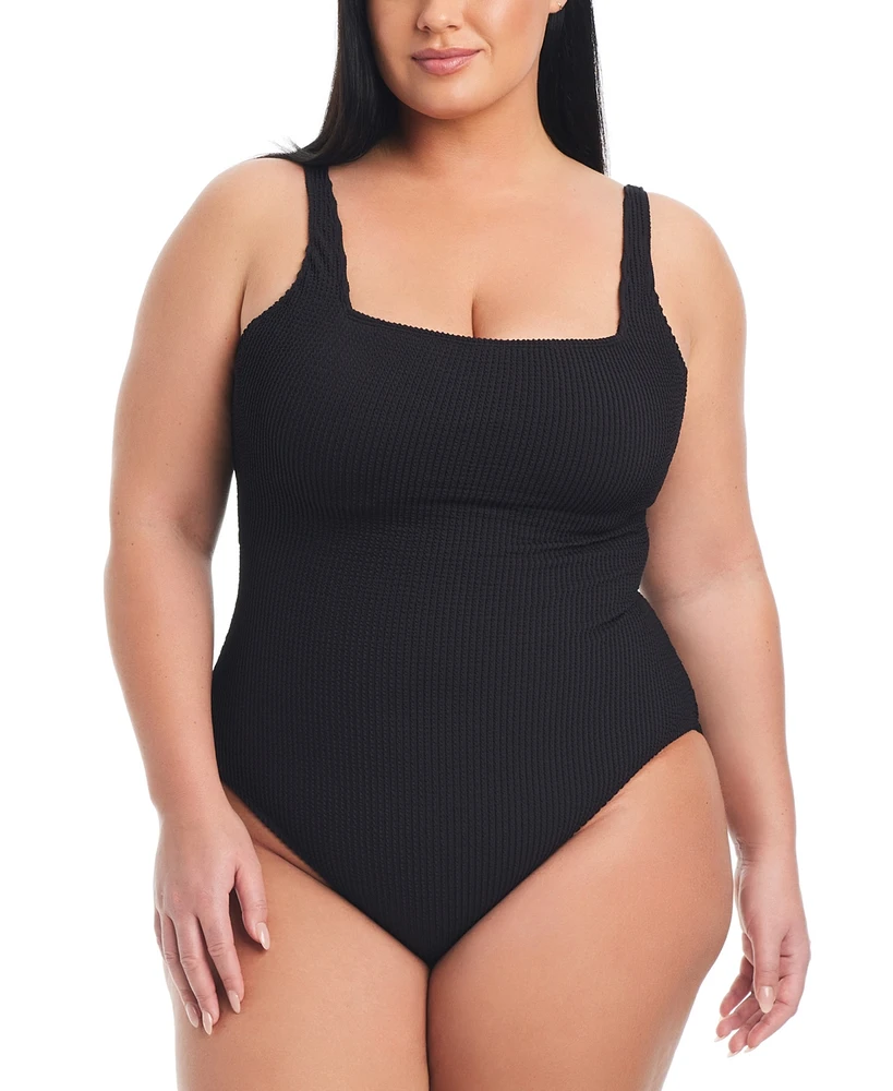 Bleu by Rod Beattie Plus Square-Neck One-Piece Swimsuit