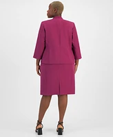Le Suit Plus Size Jacket & Empire-Waist Sheath Dress