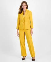 Le Suit Crepe Two-Button Blazer & Pants, Regular and Petite Sizes