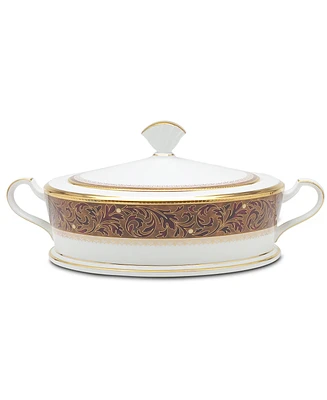 Noritake "Xavier Gold" Covered Vegetable Bowl, 2 Qt.