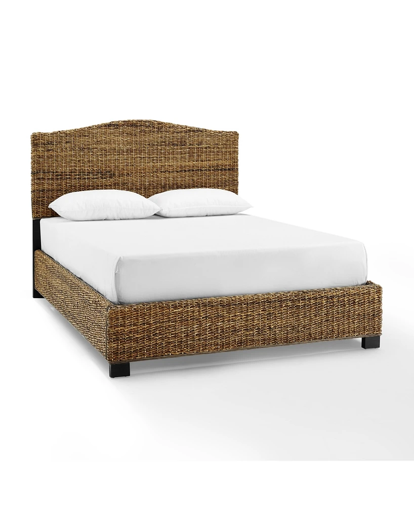 Crosley Serena King Banana Leaf Rattan Bed