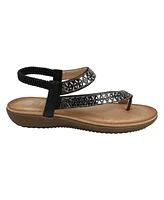 Gc Shoes Women's Reille Jeweled Asymmetrical Flat Sandals