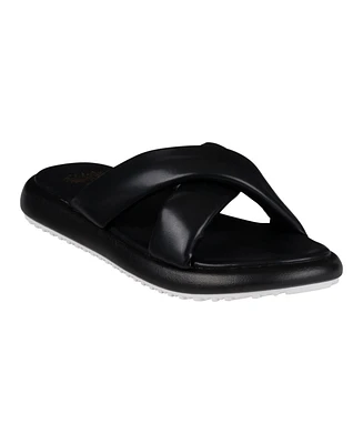 Gc Shoes Women's Nalani Cross-Strap Slide Flat Sandals