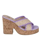 Gc Shoes Women's Elsa Woven Cork Heel Platform Sandals