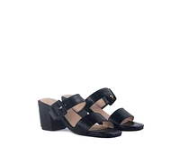 doodle animal print block heel sandals