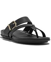 FitFlop Women's Gracie Buckle Leather Strappy Toe-Post Sandals