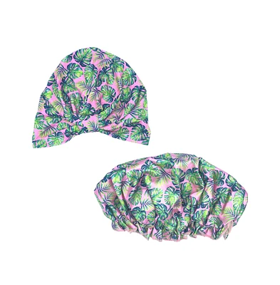 Headbands of Hope Women's Shower + Sleep Cap Set - Palm