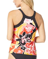 Carmen Marc Valvo Women's Floral-Print High-Neck Tankini