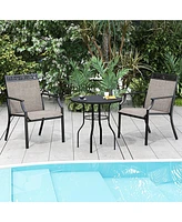Patio Chairs Set of 2 with All Weather Breathable Fabric High Backrest