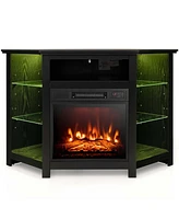 Costway Fireplace Tv Stand with Led Lights & 18'' Electric for Tvs up to 50''