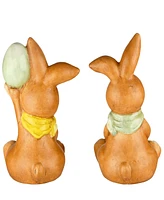 National Tree Company 7" Easter Bunny Pair Holding Eggs