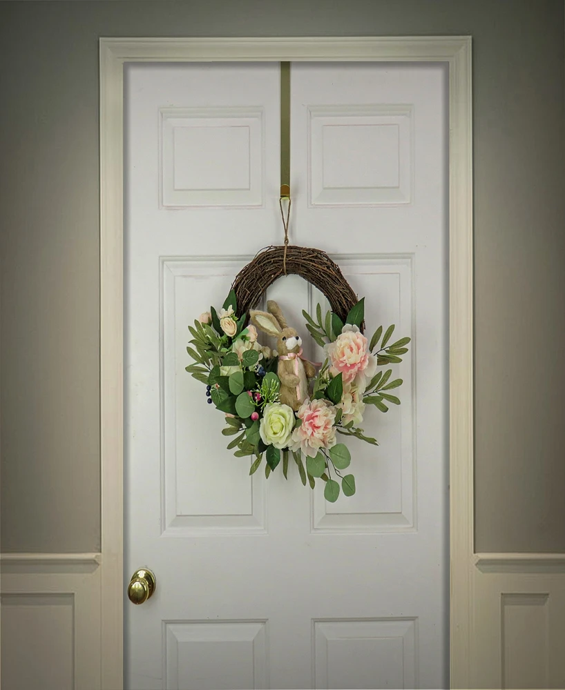National Tree Company 20" Bunny and Leafy Floral Wreath