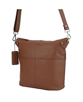 Mancini Pebbled Collection Susan Leather Crossbody Hobo Bag