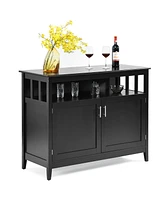 Costway Kitchen Sideboard Buffet Server Cupboard Storage Cabinet with 2 Doors