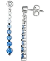 Le Vian Denim Ombre (1 ct. t.w.) & White Sapphire (1/3 ct. t.w.) Linear Drop Earrings in 14k White Gold