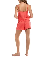 Midnight Bakery Women's 2-Pc. Satin Cami Tap Pajamas Set