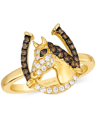 Le Vian Chocolate & Nude Diamond Horseshoe Ring (1/3 ct. t.w.) in 14k Gold