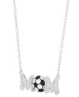 Diamond Soccer Mom Pendant Necklace (1/10 ct. t.w.) in Sterling Silver or 14k Gold-Plated Sterling Silver, 16" + 2" extender