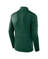 Men's Fanatics Heather Green Minnesota Wild Authentic Pro Quarter-Zip Pullover Top