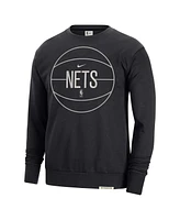 Men's Nike Black Brooklyn Nets 2023/24 Authentic Standard Issue Travel Performance Pullover Sweatshirt