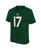 Big Boys Nike Garrett Wilson Green New York Jets Player Name and Number T-shirt