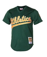 Men's Mitchell & Ness Rickey Henderson Green Oakland Athletics 1998 Cooperstown Mesh Batting Practice Jersey