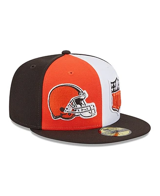 Men's New Era Orange, Brown Cleveland Browns 2023 Sideline 59FIFTY Fitted Hat