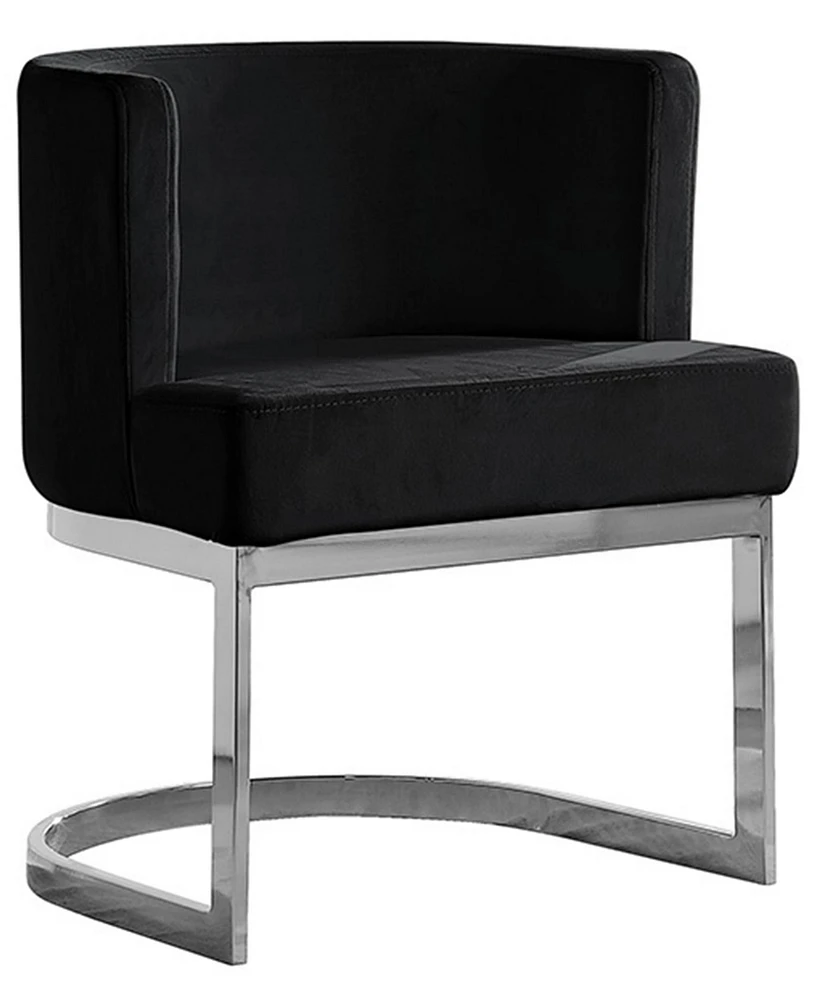 Best Quality Furniture Single 24" L x 23" W 30" H Velvet Barrel Chair with Chrome Legs