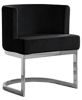 Best Quality Furniture Single 24" L x 23" W 30" H Velvet Barrel Chair with Chrome Legs