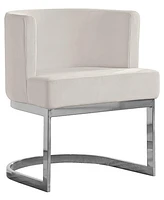 Best Quality Furniture Single 24" L x 23" W 30" H Velvet Barrel Chair with Chrome Legs