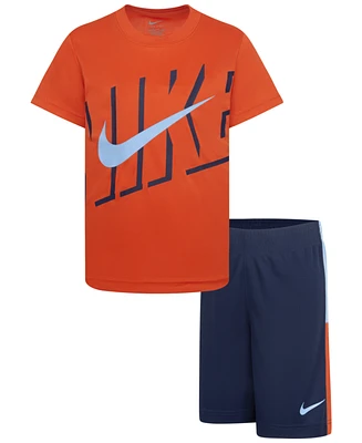 Nike Little Boys Dri-fit Icon Mesh Shorts, 2 Piece Set