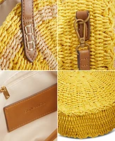 Style & Co Lemon Straw Small Round Crossbody, Created for Macy's