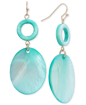 Style & Co Gold-Tone Rivershell Statement Earrings, Created for Macy's