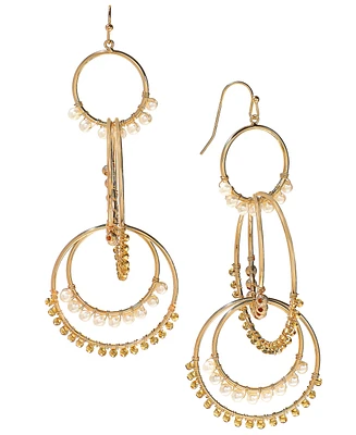 Style & Co Mixed Bead Orbital Drop Statement Earrings, Created for Macy's