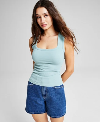 And Now This Women's Ribbed Seamless Square-Neck Tank Top, Created for Macy's