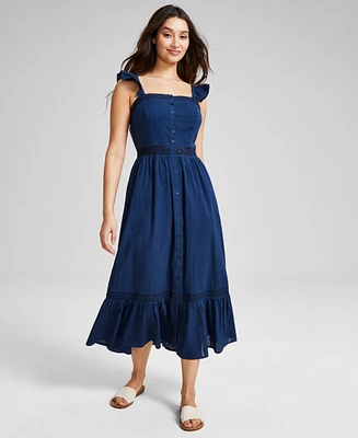 And Now This Women's Crochet Trim Cotton Maxi Dress, Created for Macy's