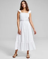 And Now This Women's Crochet Trim Cotton Maxi Dress, Created for Macy's