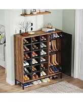 Tribesigns Shoe Cabinet for Entryway, 6-tier Shoe Rack with Doors & 23 Cubbies, 23-26 Pair Shoe Storage Cabinet with Adjustable Shelves
