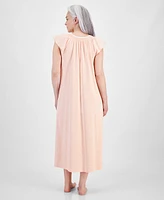 Charter Club Women's Cotton Smocked-Neck Nightgown, Created for Macy's